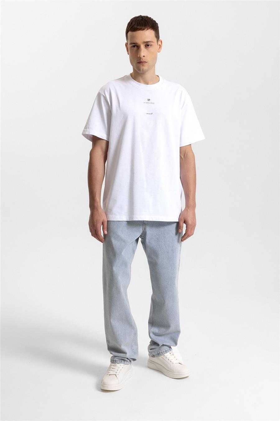 REGULAR FIT LOGO BASKILI YAZILI T-SHIRT